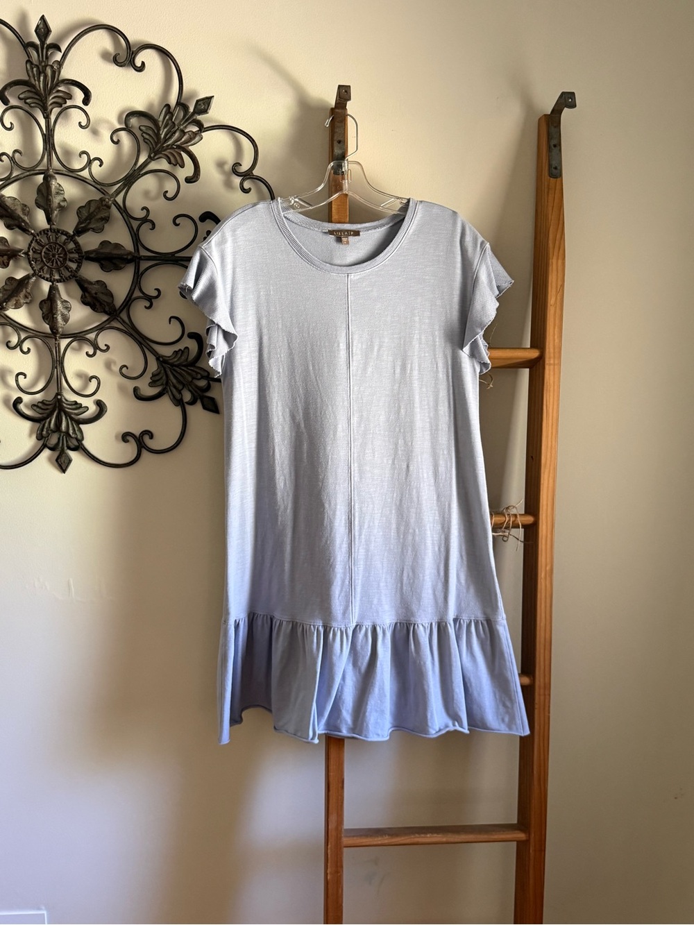 Lilla P Light Blue Ruffle Sleeve Dress
